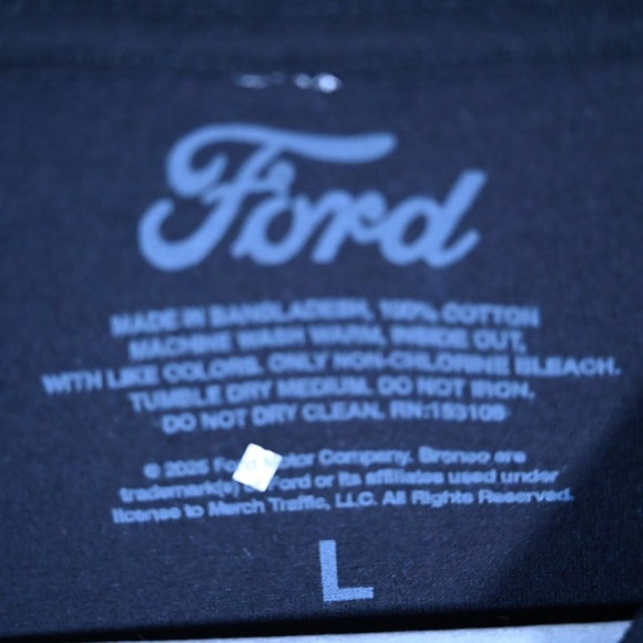 Black Ford Bronco Shirt – Large, Red Bandana Cuffs - Picture 5 of 5